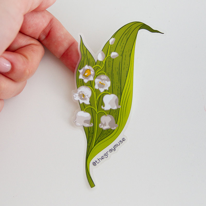 white lily flour stickers Lily-of-the-Valley Floral Matte Sticker
