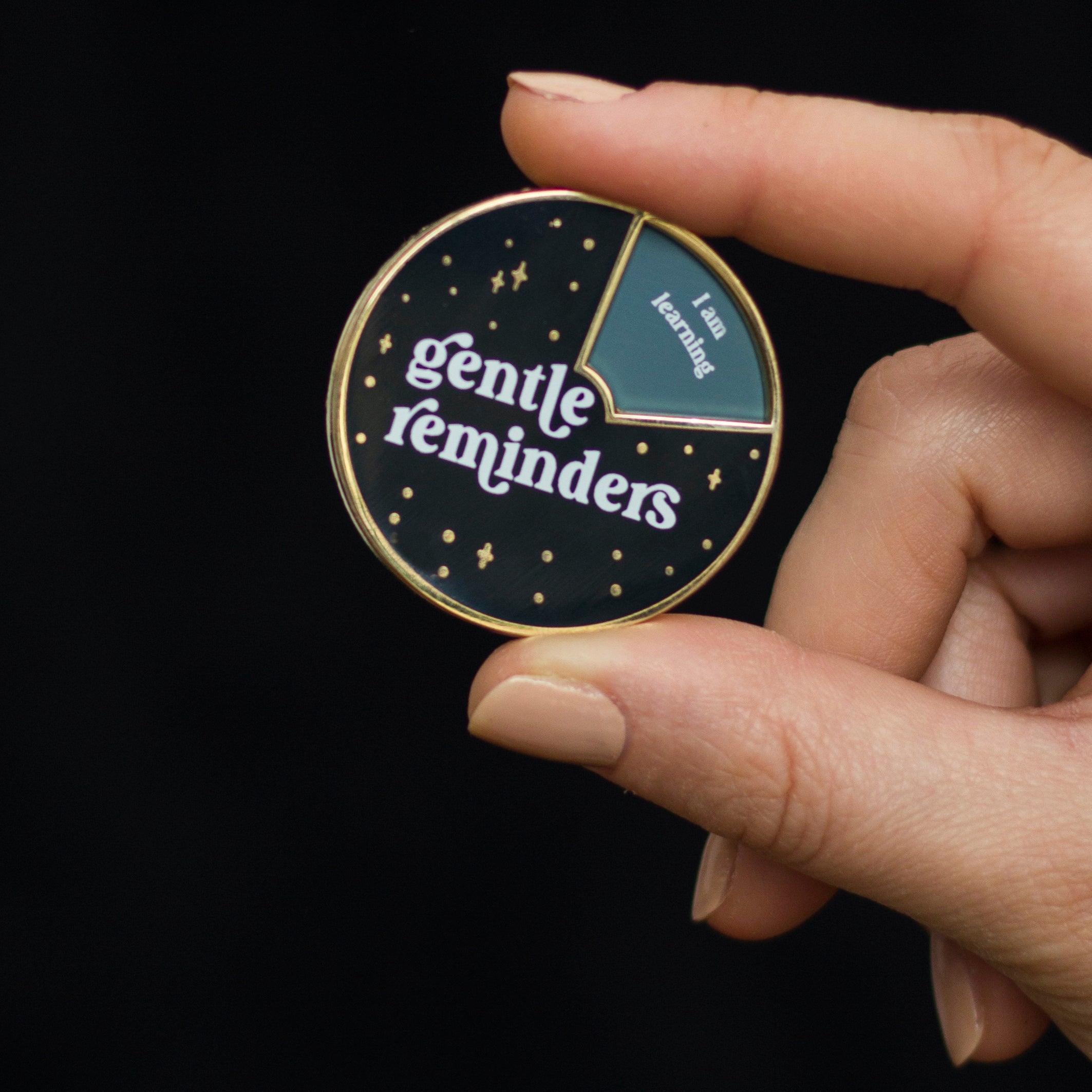 The Aura Market Gift Collection For Human Design | Gentle Reminders Enamel Spinner Pin