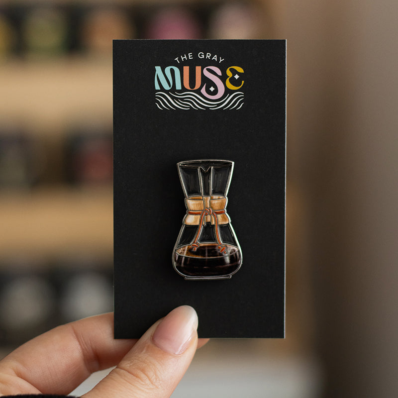Chemex v2 Glass Coffeemaker Enamel Pin (Limited Batch) – The Gray Muse