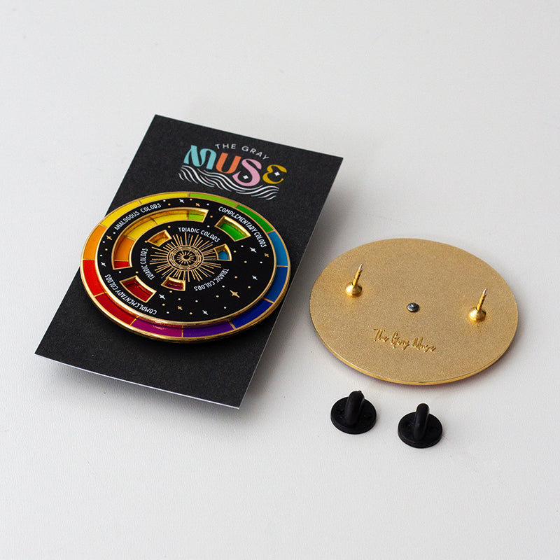 Color Changing Pin Rainbow Color Wheel Interactive Enamel Spinner Pin | The Gray Muse ...