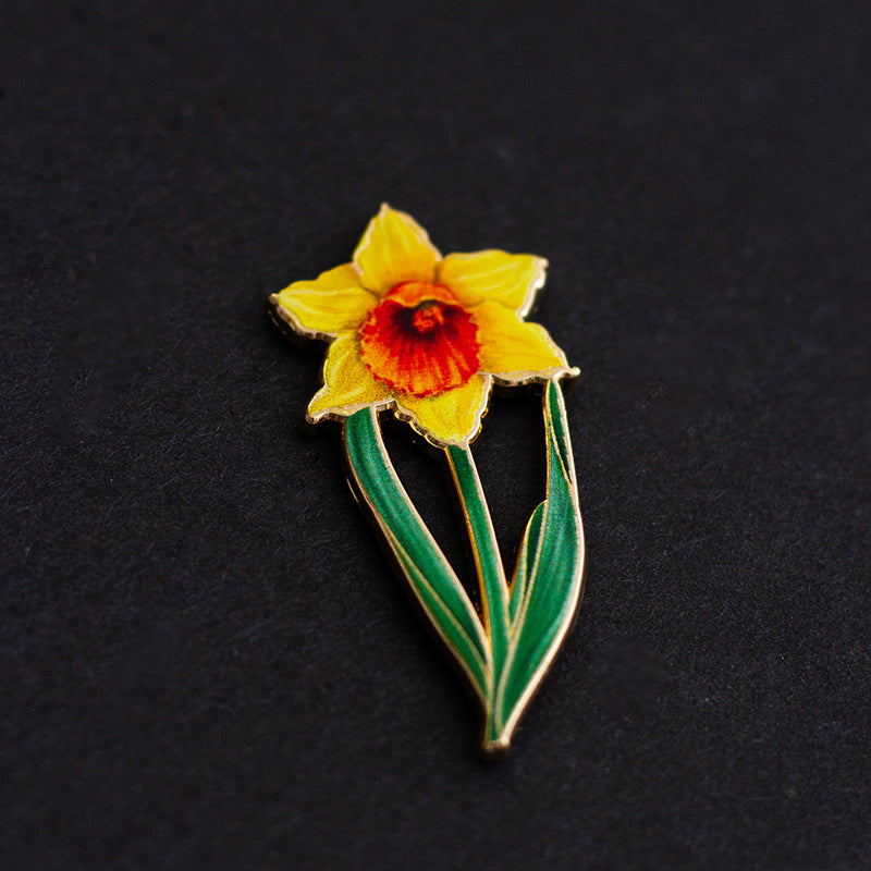 Yellow Color Pin Daffodil Yellow Floral Enamel Pin | The Gray Muse - Pin Gift Shop