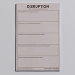 Disruption stage notepad page from the Awareness Disruption Practice set; pink sheet with prompts about identifying patterns and how to disrupt them.