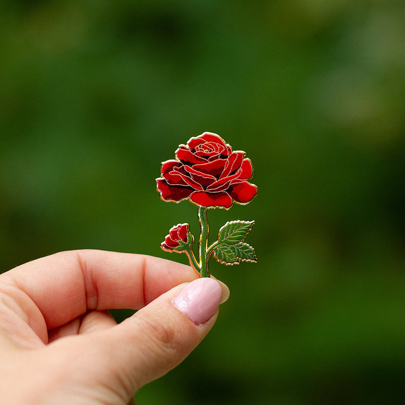 Rose Pin Design Pin Red Rose Flower Red Flower Lapel Pin | Men's Accessories | Connor