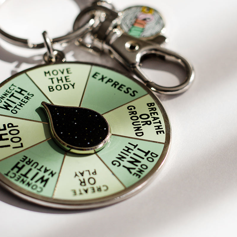 Ineractive Keychain Get Unstuck Spinner Interactive Enamel Keychain – The Gray Muse