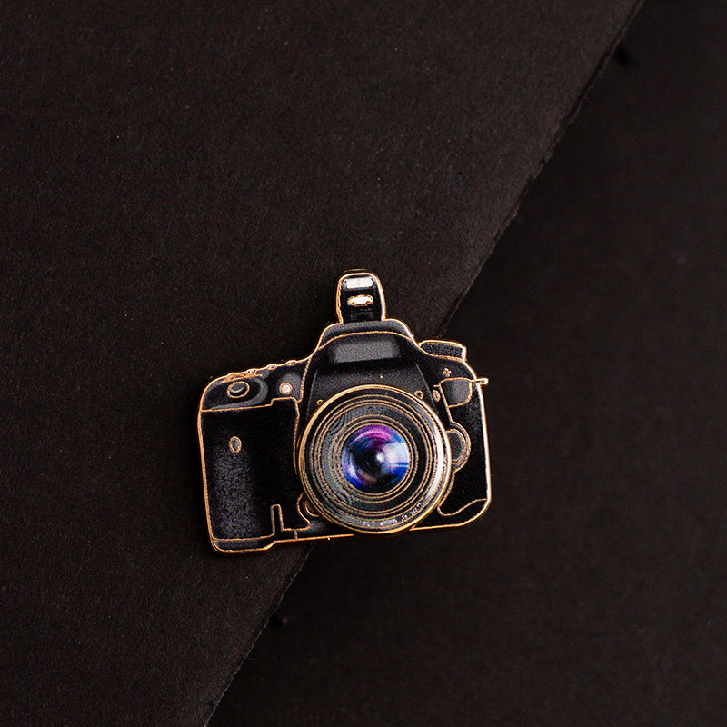Camera Phone Pin DSLR Camera Interactive Enamel Pin | The Gray Muse - Pin Gift Shop