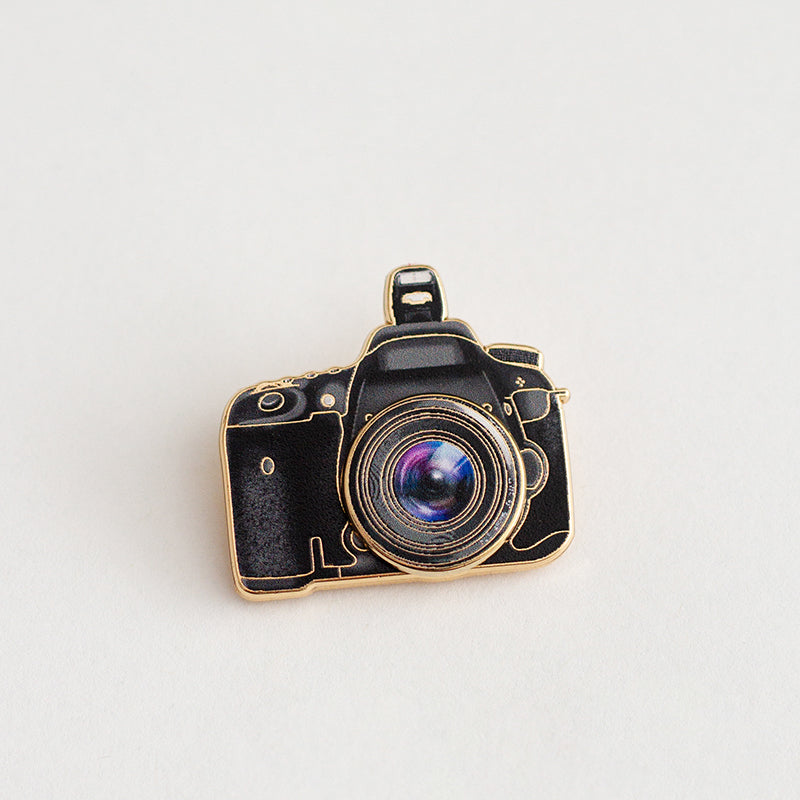DSLR Camera Interactive Enamel Pin | The Gray Muse - Pin Gift Shop