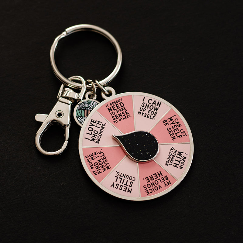 Ineractive Keychain It's Safe to Be Seen Spinner Interactive Enamel Keychain – The Gray Muse