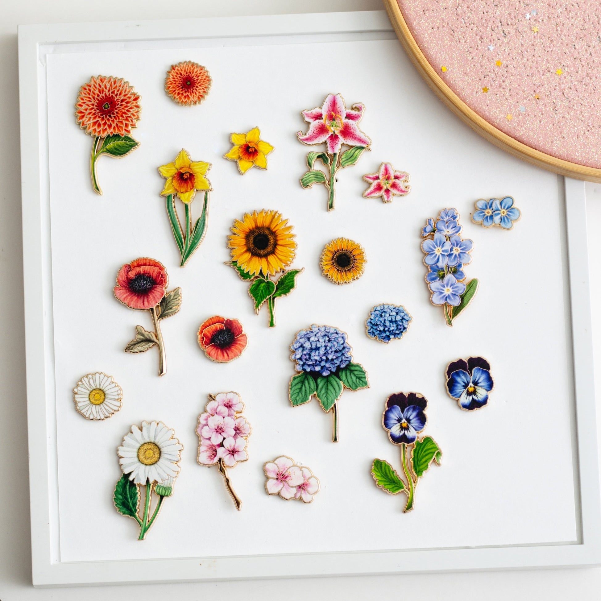 Pin Set Mini Mini Floral Enamel Pin Collection Set 1 (10 Mini Pins) – The Gray Muse