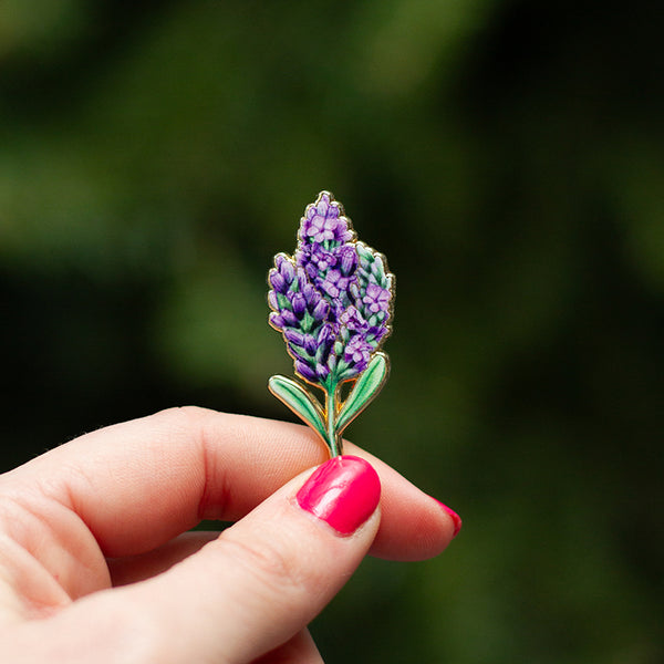 polymer clay lavender flower Lavender Floral Enamel Pin | The Gray Muse