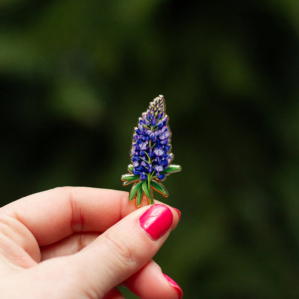 Lupine Floral Enamel Pin | The Gray Muse - Pin Gift Shop