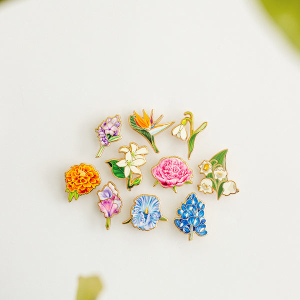 Mini Floral Enamel Pin Collection Set 2 (10 Mini Pins) – The Gray Muse