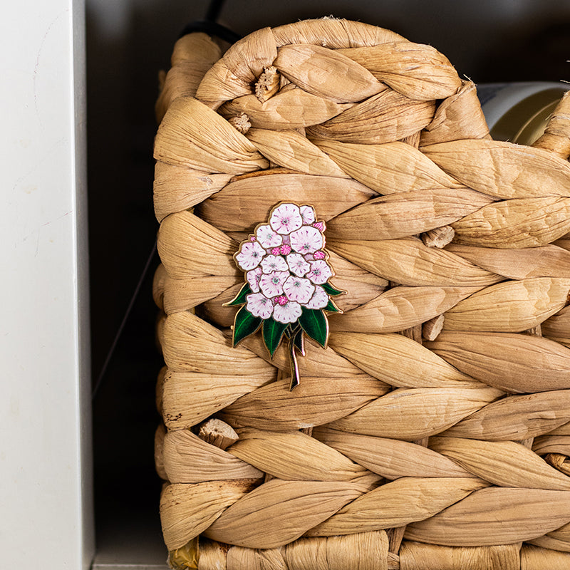 Floral Rustic Pin RETIRING Mountain Laurel Floral Enamel Pin | Pennsylvania State Flower ...