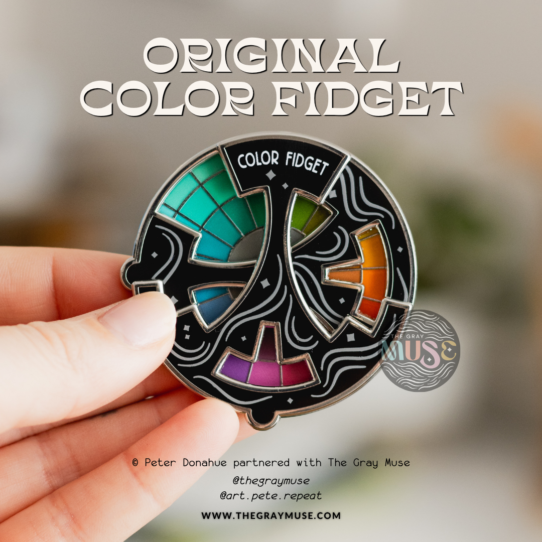 Color Fidget© Interactive Spinner Enamel Pin, Keychain, or Magnet | LIMITED AVAILABILITY