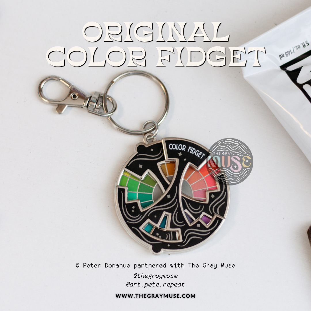 Color Fidget© Interactive Spinner Enamel Pin, Keychain, or Magnet | LIMITED AVAILABILITY