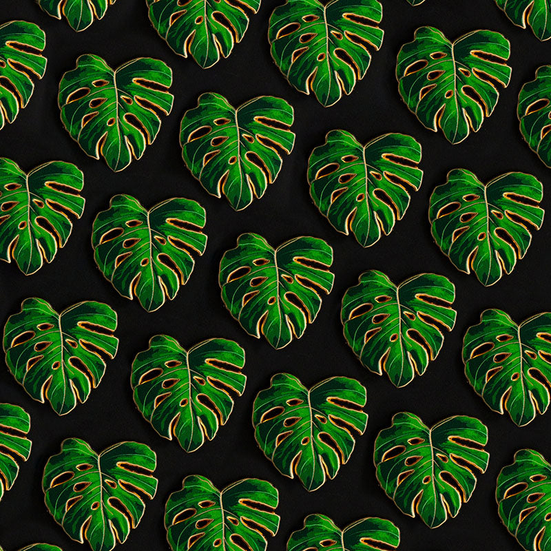 monstera deliciosa pattern Monstera Deliciosa Plant Enamel Pin | The Gray Muse