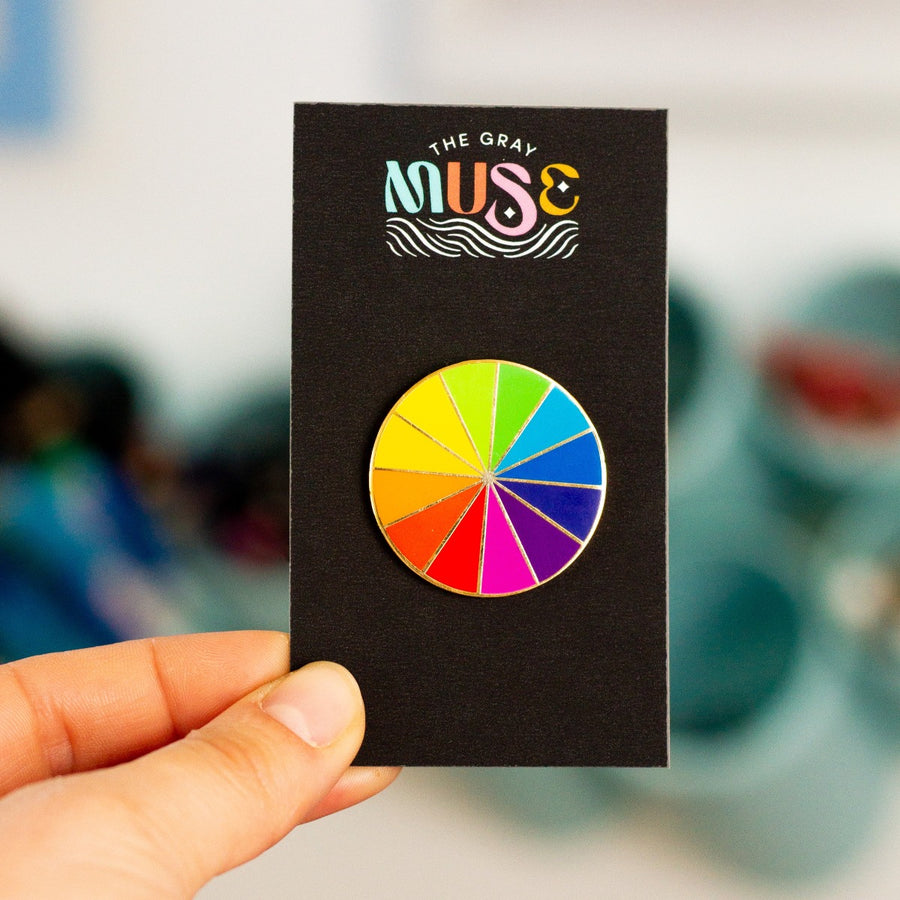 Rainbow Color Wheel Enamel Pin | The Gray Muse - Pin Gift Shop