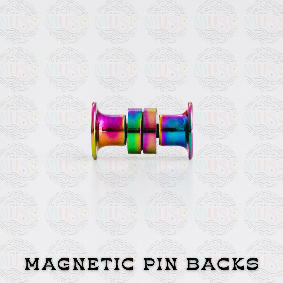 Deluxe Magnetic Locking Pin Back for Enamel Pins (Rad Backs) | The Gray ...