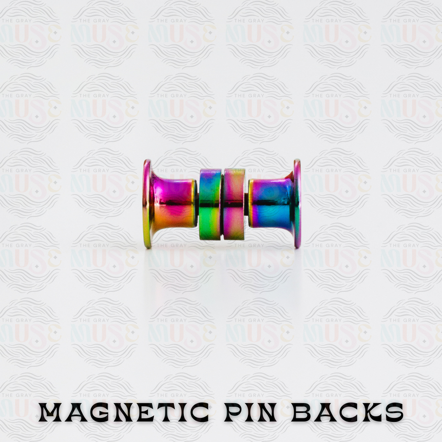 Deluxe Magnetic Locking Pin Back for Enamel Pins (Rad Backs) | The Gray ...