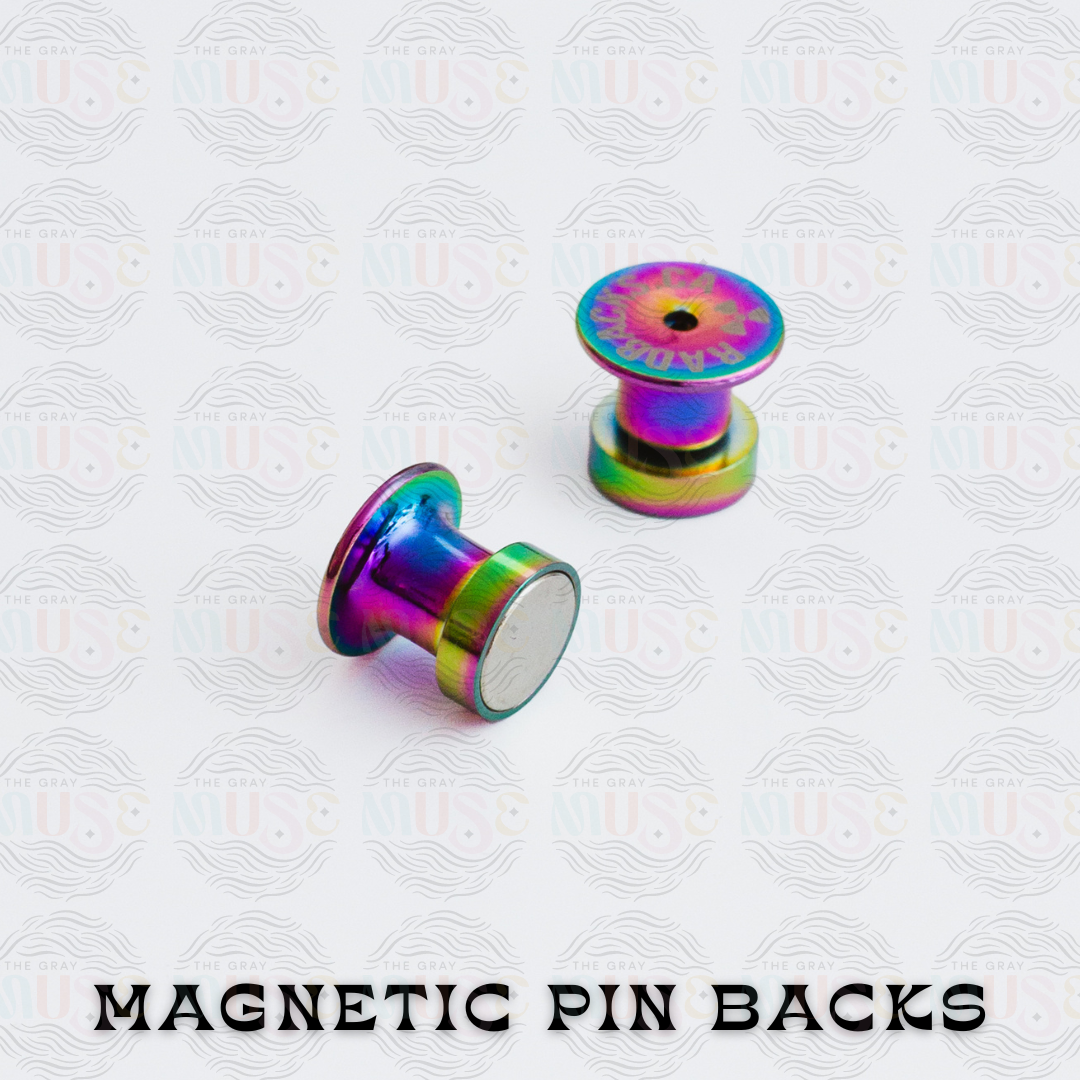 Deluxe Magnetic Locking Pin Back for Enamel Pins (Rad Backs) | The Gray ...