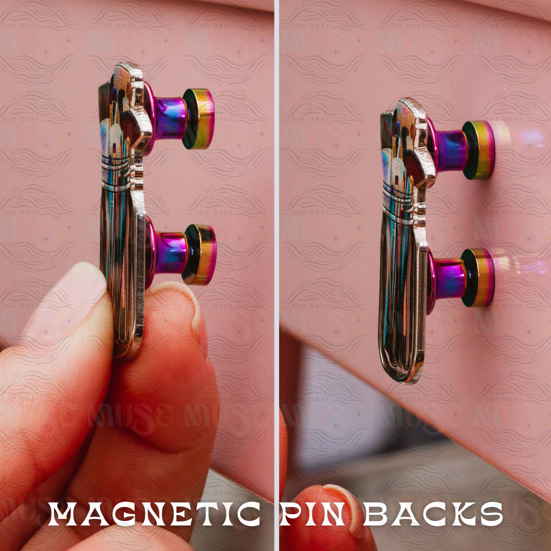 Deluxe Magnetic Locking Pin Back for Enamel Pins (Rad Backs) | The Gray ...