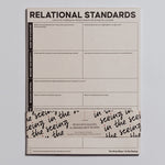 Relational Standards Notepad front cover showing prompts for boundaries and how to communicate them