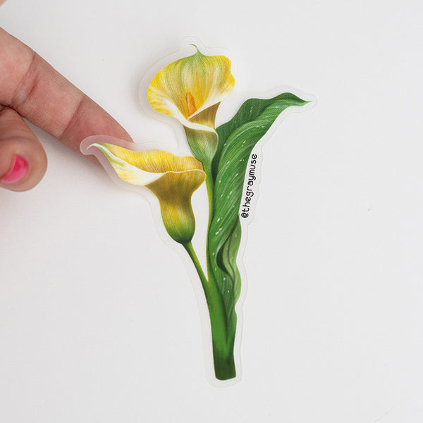 RETIRING Calla Lily Floral Matte Sticker – The Gray Muse