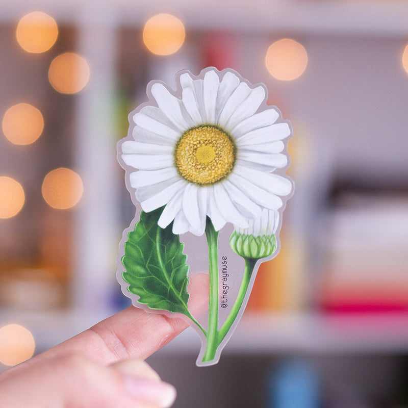 Daisy Rider Sticker Daisy Floral Matte Sticker – The Gray Muse