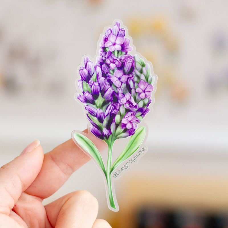 polymer clay lavender flower RETIRING Lavender Floral Matte Sticker – The Gray Muse