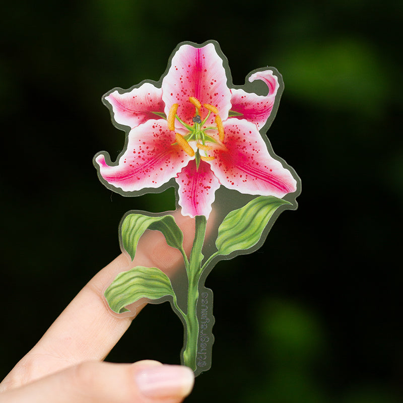 lily flower stickers Stargazer Lily Floral Matte Sticker