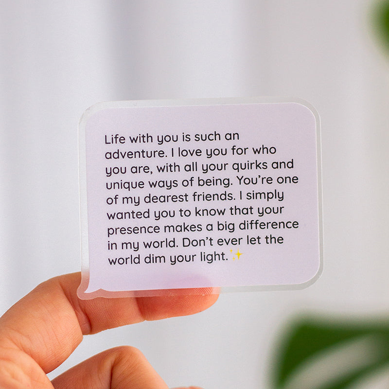 Sample Incoming Sticker Incoming Text Message: My Dearest Friend Matte Sticker – The Gray Muse