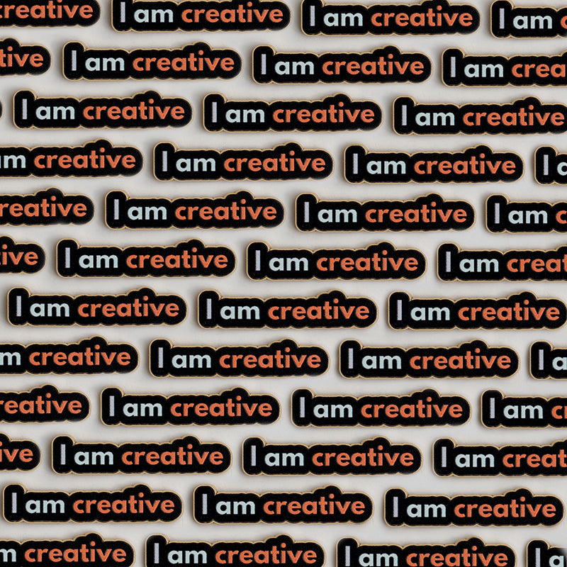 Am In Creative I Am Creative Text Enamel Pin | The Gray Muse - Pin Gift Shop