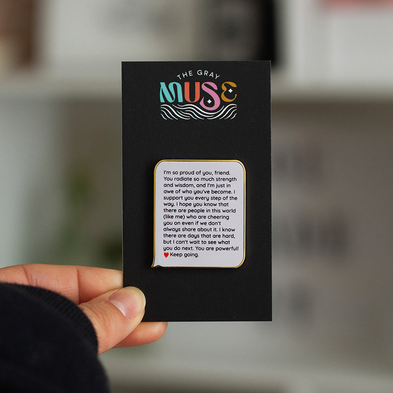 Pin Card Text Incoming Text: You are Powerful Enamel Pin | The Gray Muse - Pin Gift Shop