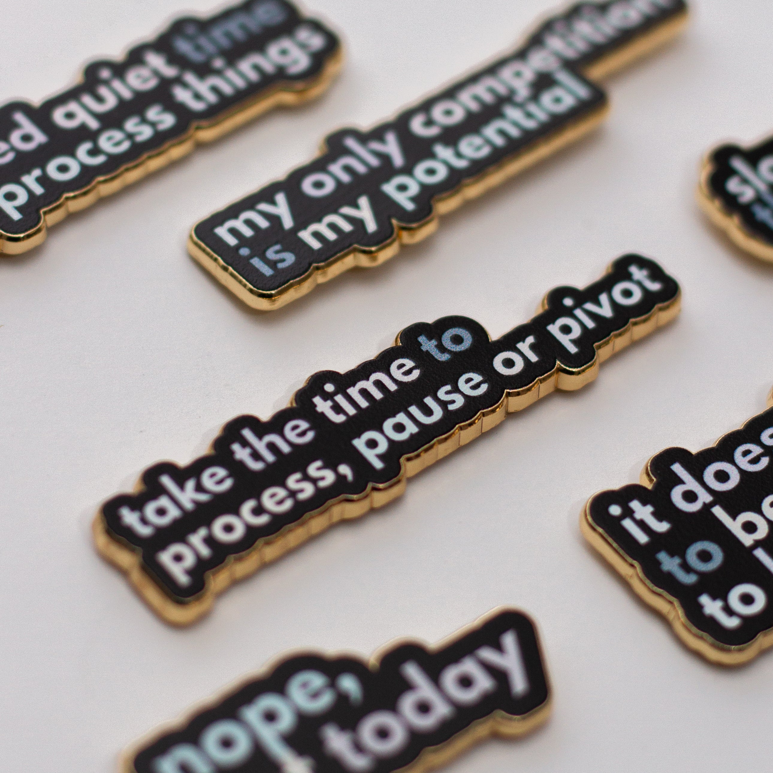 Process Pause Sticker Take the Time to Process, Pause, or Pivot Text Enamel Pin | The Gray ...