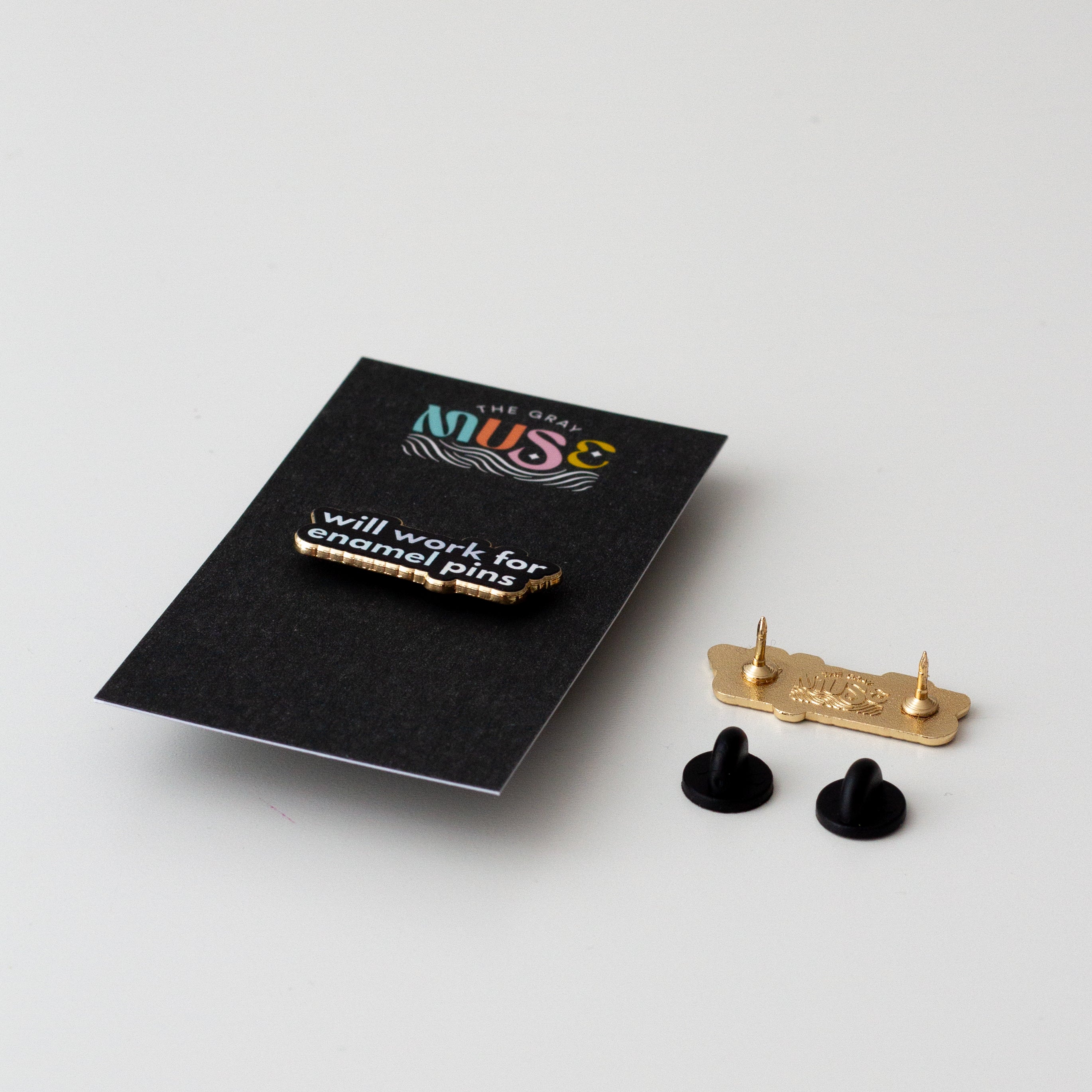 Pin Card Text Will Work for Enamel Pins Text Enamel Pin | The Gray Muse - Pin Gift Shop