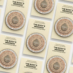 Multiple display cards featuring The Body's Message spinner interactive enamel magnet with a circular dial.
