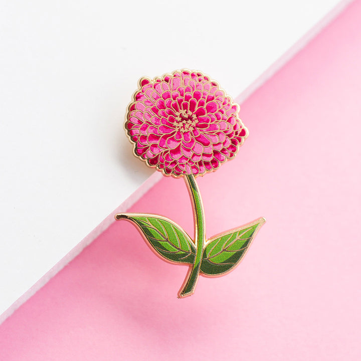 Silk Zinnia Flower Pin main image 1