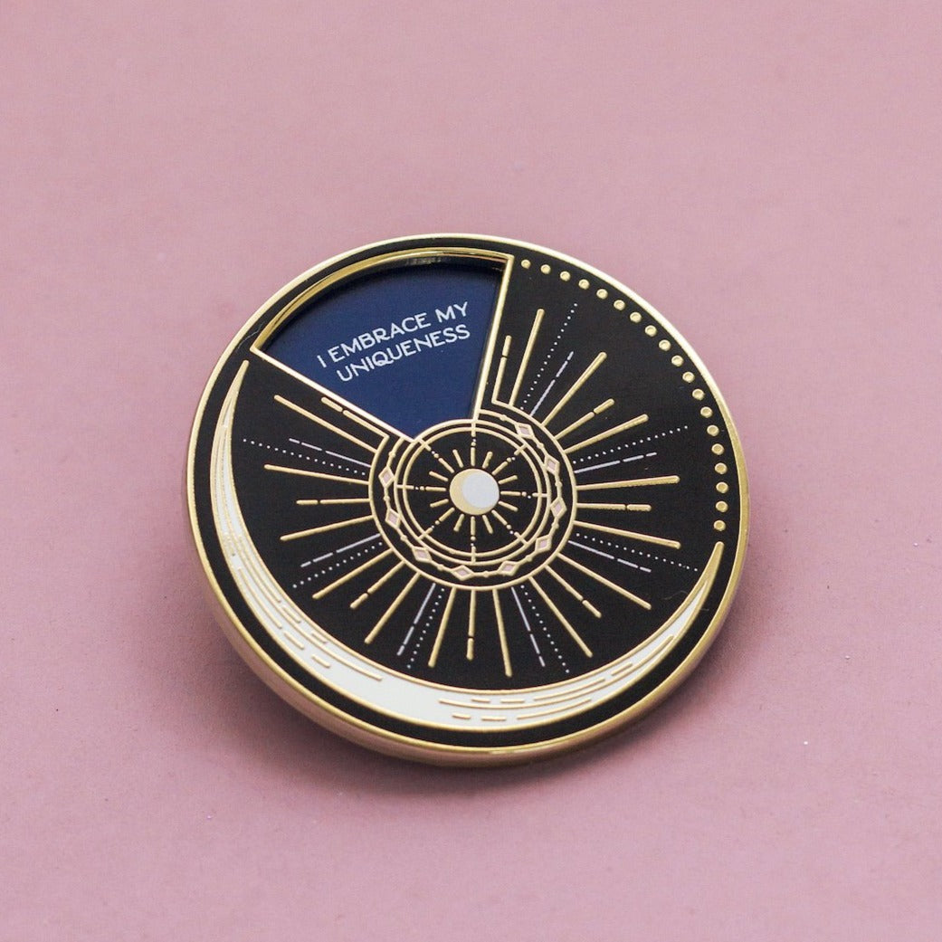 Bold Affirmations Interactive Spinner Enamel Pin | I Embrace My Uniqueness