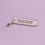 Progress Ruler Self Care Enamel Pin with Charm | The Gray Muse