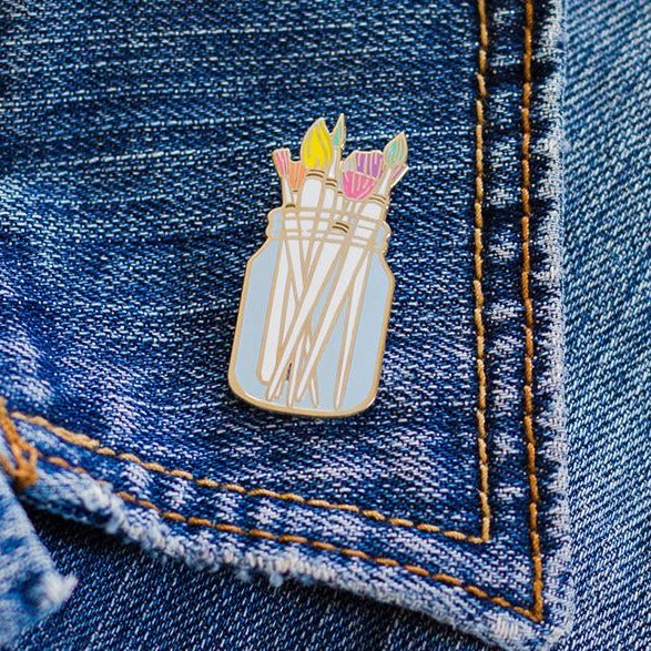 Paint Brushes Enamel Pin - The Gray Muse
