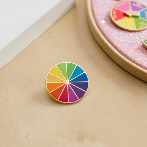 Color Changing Pin Rainbow Color Wheel Enamel Pin | The Gray Muse - Pin Gift Shop