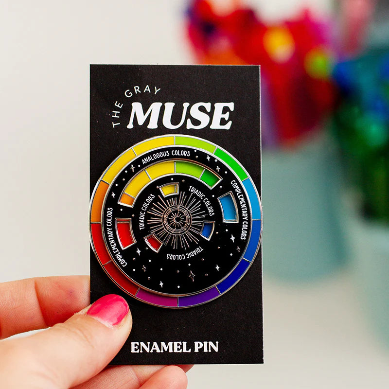 Executive Color Pinwheel Rainbow Color Wheel Interactive Enamel Spinner Pin | The Gray Muse ...