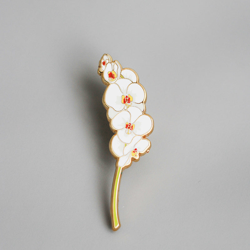 Magnolia Flower Enamel Pin - White Floral Lapel Pin, Gardening Jewelry Gift For Women