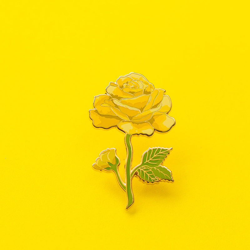 Yellow Color Pin Yellow Rose Floral Enamel Pin | The Gray Muse - Pin Gift Shop